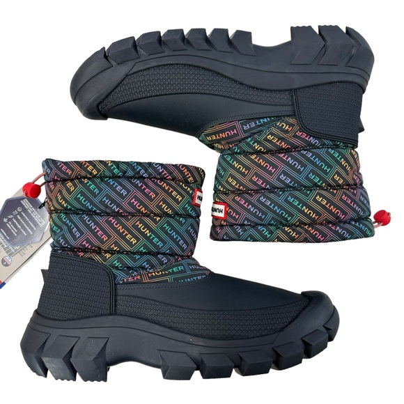 Hunter Intrepid Rainbow Logo Insulated Waterproof Short Boots Women’s Size 11 - Picture 7 of 16